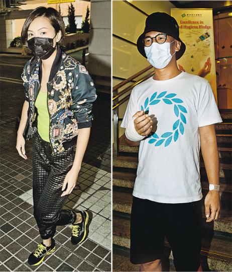 朱慧敏（左）深信Eddie（右）為人，沒有覺得對方對自己不忠或出軌。（攝影：黃梓烜、劉永銳）朱慧敏趕開工，逗留一小時便離開，沒有接Eddie出院。（攝影：黃梓烜、劉永銳）