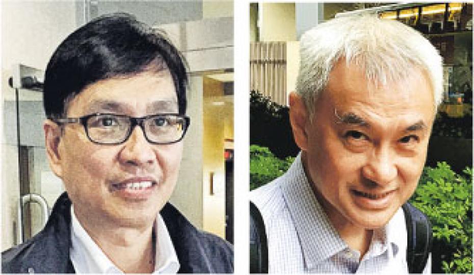 平機會前總主任束健銘（左圖）表示，在出席教會論壇時有說自己是「平機會嘅人」，後亦表明基督徒身分，不明為何平機會調查報告只列出上半部分，問負責調查的平機會投訴事務前總監李紹葵（右圖）是否「選擇性表達」。（王丹麟攝）