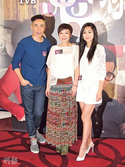 陳豪（左起）、田蕊妮及胡定欣齊齊宣傳《鬼同你OT》。（攝影/記者：鍾一虹）