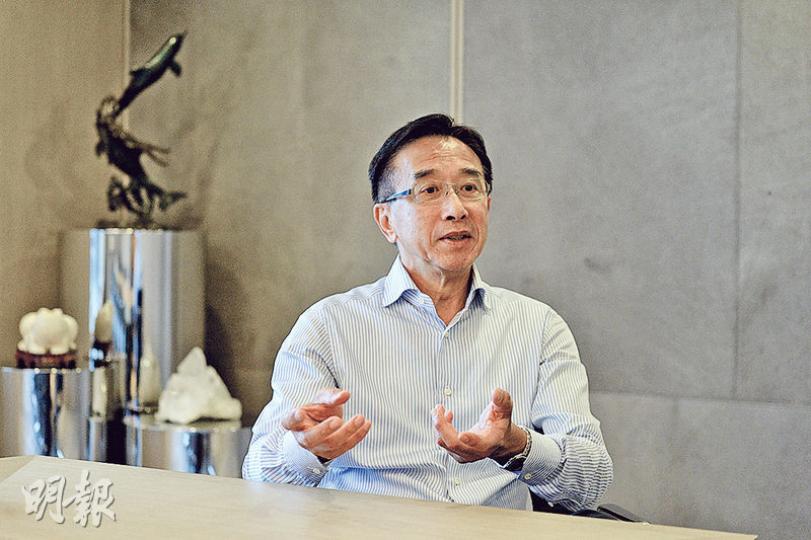 自由黨榮譽主席田北俊稱佔領行動後，他感到自由黨「支旗勁咗」，又指大部分功能界別選民「是覺得我們能發到聲，幫他頂住個政府」。（蘇智鑫攝）