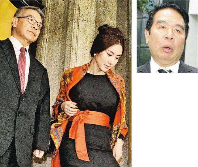 楊家誠（左）昨日交出700萬元保釋金及600萬元人事擔保後，由妻子王曼酈（右）陪同離開法院。楊入獄後顯得消瘦，原本黑頭變白髮，昨離開終審法院時只回應「平常心、感謝主」。小圖為楊入獄前所攝。（鍾林枝攝）
