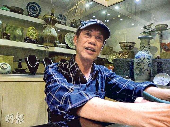 廣州的新一軍將士後人梁偉成。（李泉攝）
