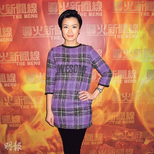 方健儀飾演新聞主播駕輕就熟，但因無字幕而頻頻NG。（攝影﹕柯美）Jeana在電影中收起性感，飾演新聞工作者。（攝影﹕柯美）