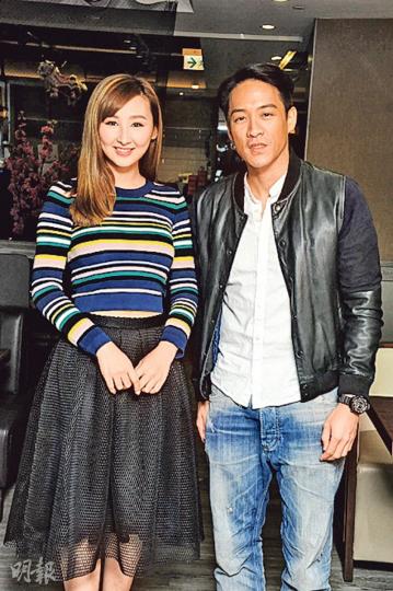 高海寧與陳智燊前晚一邊歎日本菜一邊看《愛情食物鏈》，兩人希望劇集結局篇能取得更佳收視。（攝影鎅O者﹕陳釗）