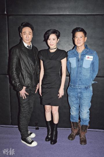 吳鎮宇（左起）、佘詩曼及張家輝為電影《使徒行者》造勢，但鎮宇及家輝都拒絕透露戲中誰是臥底。（攝影：梁迺楠）王大陸（左）與張天愛合演科幻電影《鮫珠傳》。（攝影：梁迺楠）林家棟（右）自言做賊王得把刀仔，但陳小春卻可以揸靚車、歎雪茄。（攝影：梁迺楠）福山雅治與張涵予、戚薇將拍攝吳宇森執導的《追捕》。（攝影：梁迺楠）