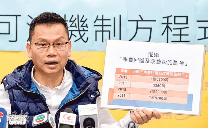 民建聯立法會議員陳恒鑌建議,長遠應在票價調整方程式中加入「盈利指數」,按港鐵盈利削減加幅,至於政府作為港鐵的大股東,應將收取的股息成立票價基金,抵消票價加幅。(馮凱鍵攝) 民建聯立法會議員陳恒鑌建議,長遠應在票價調整方程式中加入「盈利指數」,按港鐵盈利削減加幅,至於政府作為港鐵的大股東,應將收取的股息成立票價基金,抵消票價加幅。(馮凱鍵攝)