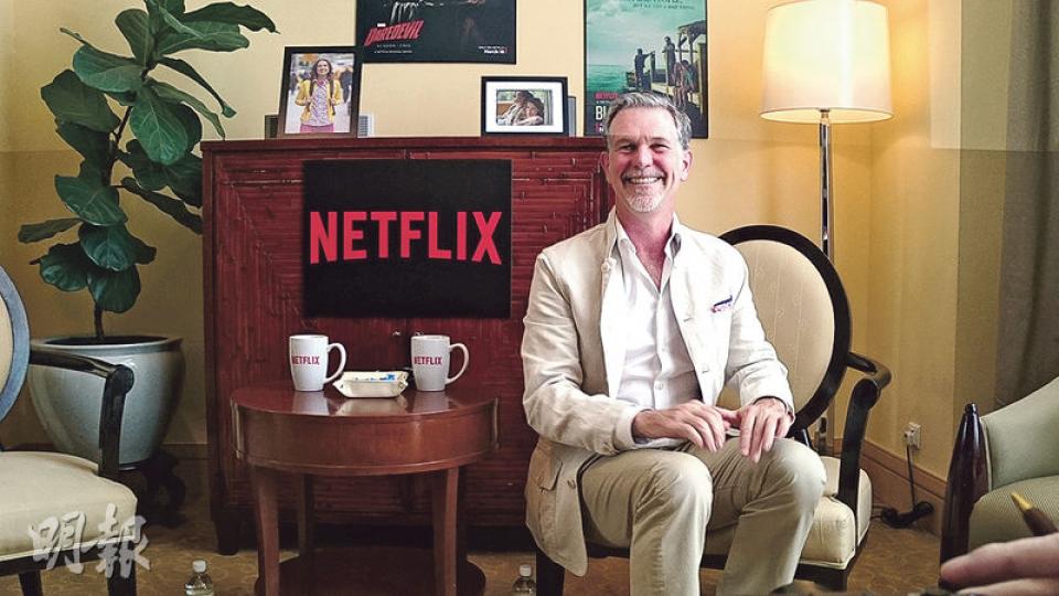 Netflix聯席創辦人兼行政總裁Reed Hastings(圖)說,網絡電視正處於「長期爆炸(增長)時期」,預料Netflix業務未來20年仍然有增長。(鄭智文攝) Netflix聯席創辦人兼行政總裁Reed Hastings(圖)說,網絡電視正處於「長期爆炸(增長)時期」,預料Netflix業務未來20年仍然有增長。(鄭智文攝)