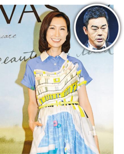 郭藹明獲讚凍齡女神,未知擁有好老公劉青雲(圓圖)是否凍齡要素之一?(攝影:鍾偉茵) 郭藹明獲讚凍齡女神,未知擁有好老公劉青雲(圓圖)是否凍齡要素之一?(攝影:鍾偉茵)