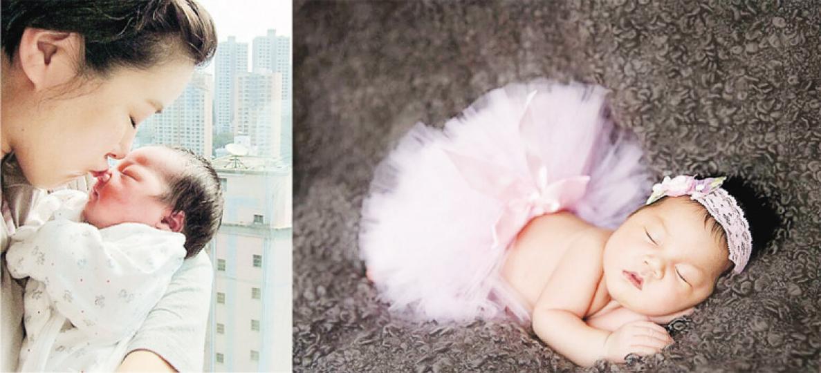 陳茵媺上載囡囡甜睡照,她透露一個月大的Camilla應該有12磅,笑問小公主是否要改叫小豬豬。(微博圖片) 陳茵媺上載囡囡甜睡照,她透露一個月大的Camilla應該有12磅,笑問小公主是否要改叫小豬豬。(微博圖片)
