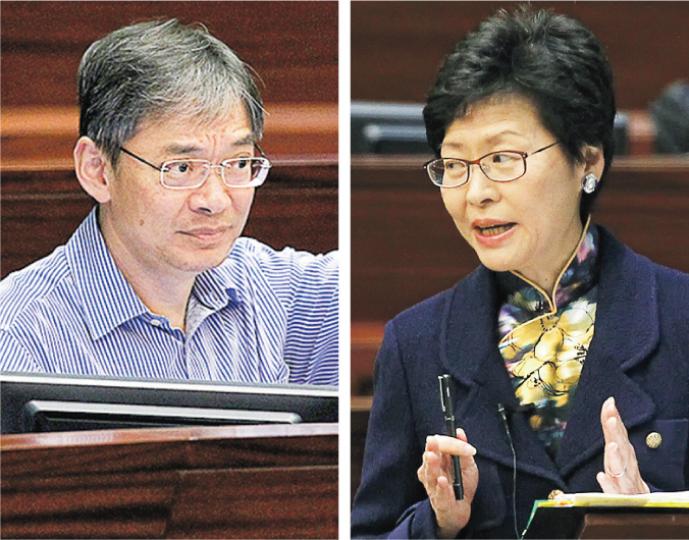 醫學界議員梁家騮(左圖)昨表明《2016年醫生註冊(修訂)條例草案》爭議大,不希望該例通過,並指政府寸步不讓,「背後可能真有政治動機」;政務司長林鄭月娥(右圖)則批評梁的拉布極端不妥當,直指其做法不負責任,希望他在餘下時間深切反思。(郭慶輝攝) 醫學界議員梁家騮(左圖)昨表明《2016年醫生註冊(修訂)條例草案》爭議大,不希望該例通過,並指政府寸步不讓,「背後可能真有政治動機」;政務司長林鄭月娥(右圖)則批評梁的拉布極端不妥當,直指其做法不負責任,希望他在餘下時間深切反思。(郭慶輝攝)