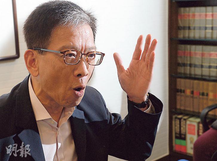 身兼政協的資深大律師胡漢清昨日批評律政司,至今未有就港獨行為是否違法定調,是沒有履行其法定責任。 (劉焌陶攝) 身兼政協的資深大律師胡漢清昨日批評律政司,至今未有就港獨行為是否違法定調,是沒有履行其法定責任。 (劉焌陶攝)