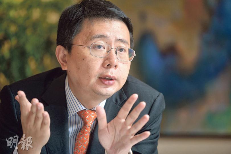 馬磊認為，分析中國的債務問題，不應該完全用西方經濟學來看，因為在西方經濟學的假設裏面，政府是不擁有資產的，但中國政府擁有資產；正正因為有資產支撐，所以即使中國總債務對GDP比率相當高，但其淨債務對GDP比率卻不算很高。 （蘇智鑫攝）
