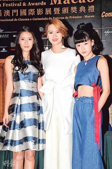 余香凝(左起)、梁詠琪及廖子妤在澳門出席《骨妹》記者會。(攝影鎅O者﹕林祖傑) 余香凝(左起)、梁詠琪及廖子妤在澳門出席《骨妹》記者會。(攝影鎅O者﹕林祖傑)