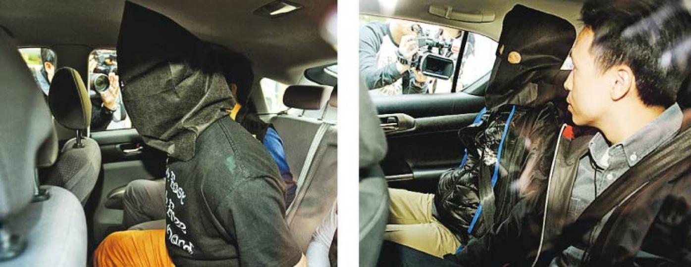 立法會議員羅冠聰本周日在機場遇襲,警方昨日拘捕兩名涉案男子帶署;兩人曾在案發當日因涉嫌襲擊電視台記者而被捕。(衛永康攝) 立法會議員羅冠聰本周日在機場遇襲,警方昨日拘捕兩名涉案男子帶署;兩人曾在案發當日因涉嫌襲擊電視台記者而被捕。(衛永康攝)