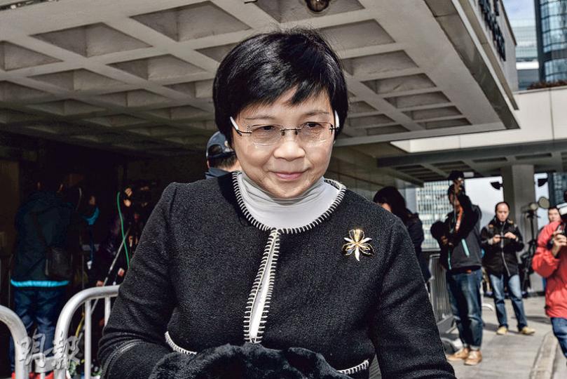 前商務及經濟發展局長劉吳惠蘭昨供稱，處理雄濤廣播申請牌照時沒任何人向她施壓，曾蔭權亦無干預或影響她作出支持批出牌照的決定。（楊柏賢攝）