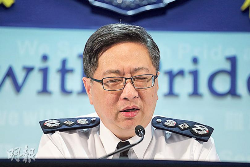 警務處長盧偉聰（圖）昨多番強調非常重視警務人員的行為操守，一旦發現有「壞分子、壞蘋果」都「絕不輕輕放過」。（郭慶輝攝）