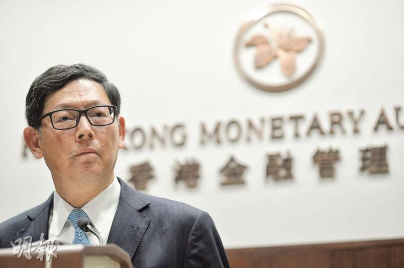 去年外匯基金投資收益為610億元，但第四季錄得304億元虧損，金管局總裁陳德霖（圖）表示，去年市場充滿意外及黑天鵝事件，1.8％的投資回報率已算不錯。（蘇智鑫攝）