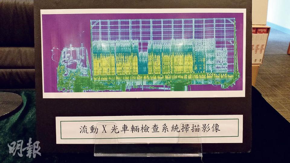 海關人員使用X光檢查報稱運載362箱餐具的入境中港貨車,發現有可疑物品,搜查後揭發貨物中混有251箱不同牌子香煙。(衛永康攝)海關前日在文錦渡管制站截查一輛入境貨車檢獲220萬支懷疑私煙,市值約590萬元,拘捕司機及扣留貨車。(衛永康攝) 海關人員使用X光檢查報稱運載362箱餐具的入境中港貨車,發現有可疑物品,搜查後揭發貨物中混有251箱不同牌子香煙。(衛永康攝)海關前日在文錦渡管制站截查一輛入境貨車檢獲220萬支懷疑私煙,市值約590萬元,拘捕司機及扣留貨車。(衛永康攝)