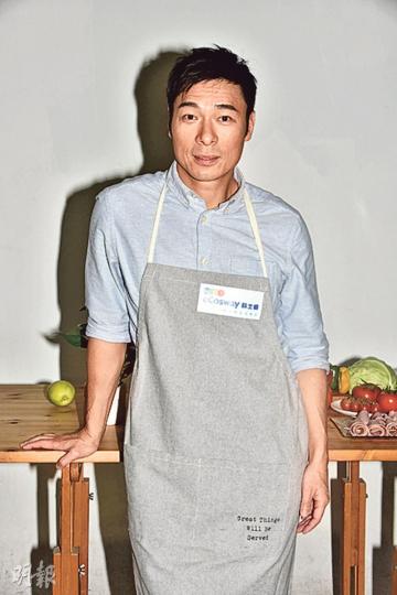 許志安昨日為健康產品拍攝廣告。（攝影﹕孫華中）