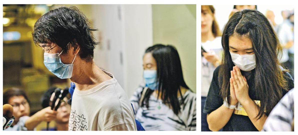 急性肝衰竭女病人鄧桂思換肝後,血管分支出現問題,昨凌晨做完第二次手術,昨有輕微反應。鄧的丈夫胡先生(左圖)及長女Michelle(右圖)昨傍晚到醫院探望。離開時,胡笑着步出,可見眼角擠出魚尾紋;Michelle則未有回應記者提問,僅雙手合十不停說「辛苦大家」。(蘇智鑫攝) 急性肝衰竭女病人鄧桂思換肝後,血管分支出現問題,昨凌晨做完第二次手術,昨有輕微反應。鄧的丈夫胡先生(左圖)及長女Michelle(右圖)昨傍晚到醫院探望。離開時,胡笑着步出,可見眼角擠出魚尾紋;Michelle則未有回應記者提問,僅雙手合十不停說「辛苦大家」。(蘇智鑫攝)
