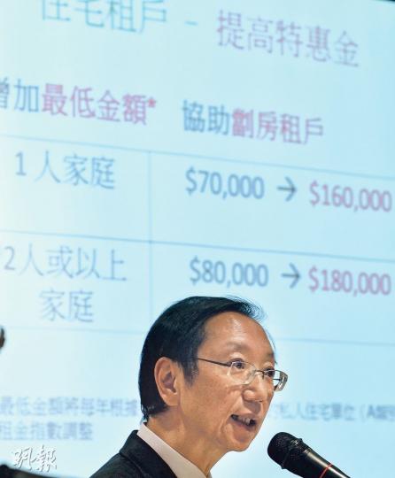 市建局總監(收購及重置)黃偉權表示,在重建項目內,很多受影響住戶居住在劏房及板間房,新政策將提高住宅租客的特惠金額,以改善他們的居住環境。(馮凱鍵攝) 市建局總監(收購及重置)黃偉權表示,在重建項目內,很多受影響住戶居住在劏房及板間房,新政策將提高住宅租客的特惠金額,以改善他們的居住環境。(馮凱鍵攝)