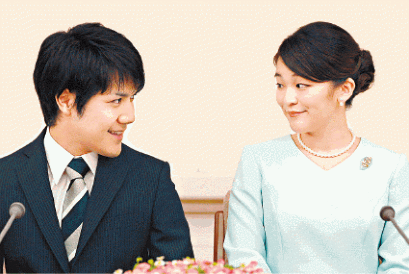 ■真子與小室圭相視而笑。路透社
■真子與小室圭相視而笑。路透社