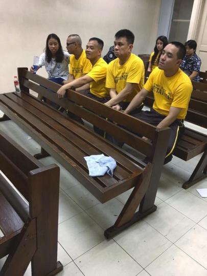 ■4名港人在菲律賓被控以製毒及藏毒案昨日續審。涂謹申提供圖片
