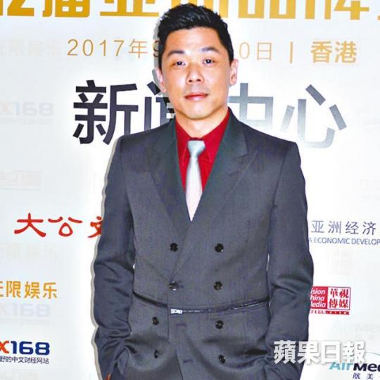 ■陸漢洋前晚自言不介意女友苟芸慧作性感演出。
■陸漢洋前晚自言不介意女友苟芸慧作性感演出。