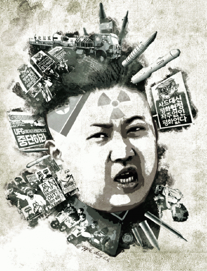 ■北韓領袖金正恩堅持研發核武,衝擊現有核武國俱樂部。 設計圖片 ■北韓領袖金正恩堅持研發核武,衝擊現有核武國俱樂部。 設計圖片