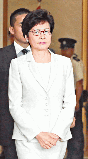 ■林鄭指4議席已完成司法程序，應盡快安排補選。陳善南攝