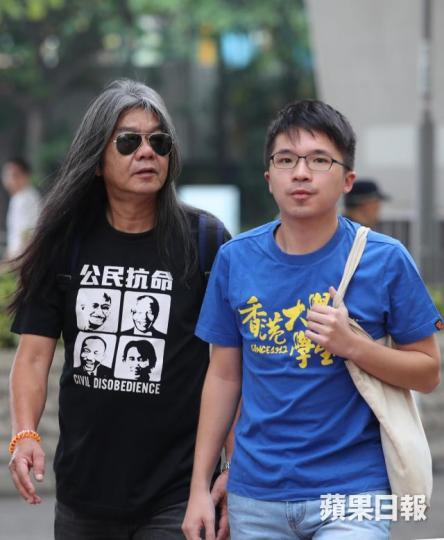 ■梁國雄昨日到場支持。
