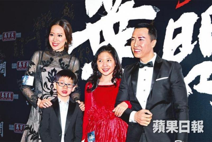 ■子丹和太太汪詩詩有一對子女，兩人對子女採取很大自由度。資料圖片
