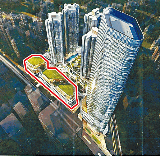 ■根據市建局的最新修訂，鵝蛋形建築位置被改為兩幢獨立大樓（紅框示）。城規會文件
