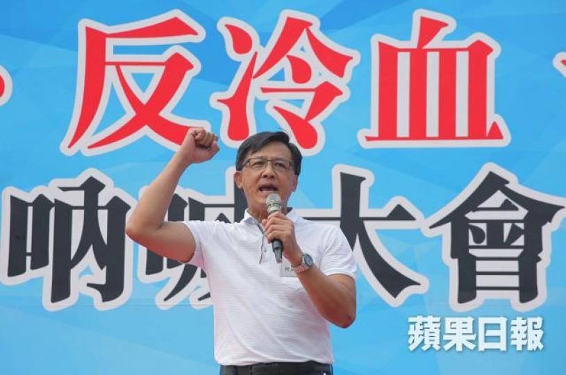 ■何君堯早前於聲討戴耀延集會上，發表對港獨支持者「殺無赦」言論。資料圖片