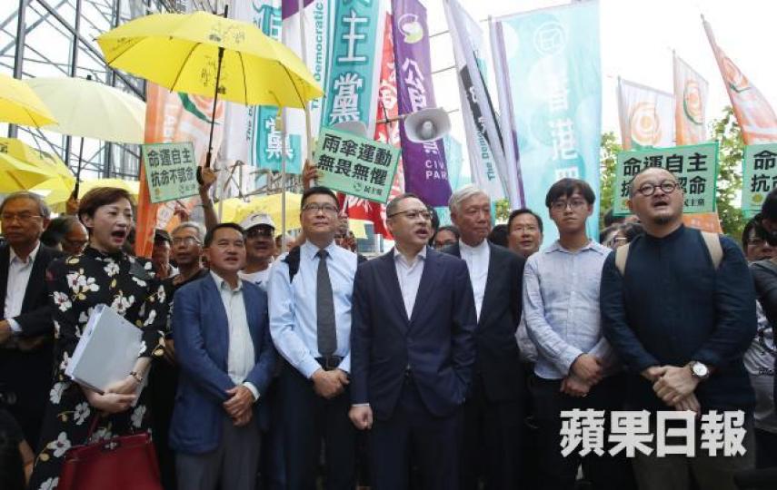 ■佔中三子等9人被控公眾妨擾罪一案，至今仍未答辯。資料圖片