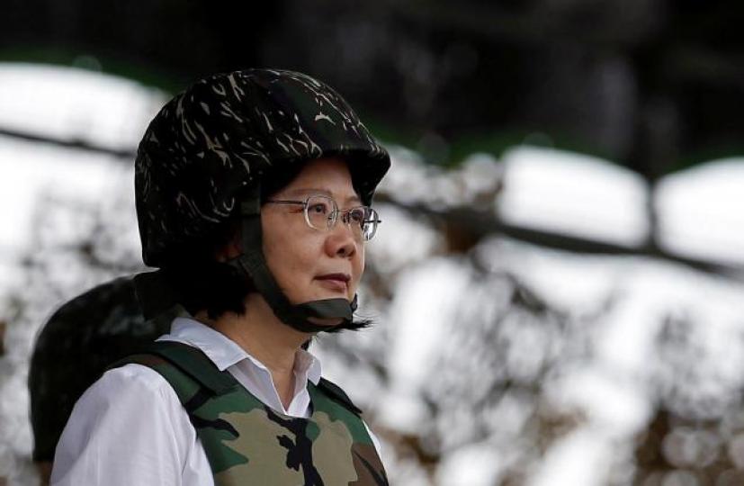 ■總統蔡英文多次出席軍事演練，稱要強化台灣自衞能力。資料圖片
