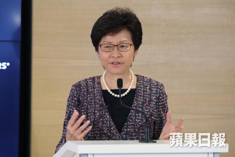 ■林鄭在國慶酒會上演講，一句「底氣」，令她露了底。　資料圖片