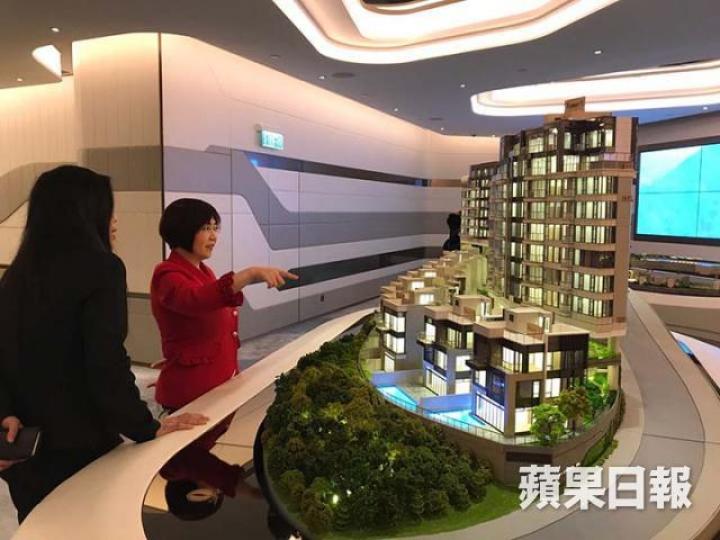 ■麥玲玲一向鍾意投資磚頭，近日又去睇示範單位。■麥玲玲覺得單位同間隔用料唔錯，但聽到意向呎價就怕怕。