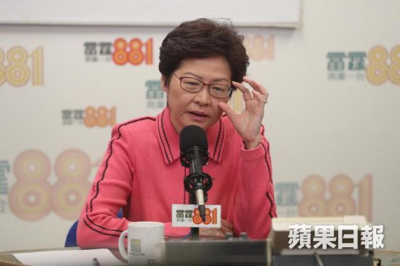 ■林鄭月娥指早前接收張超雄的請願信後,有人對此「唔係好舒服」。張志華攝 ■林鄭月娥指早前接收張超雄的請願信後,有人對此「唔係好舒服」。張志華攝