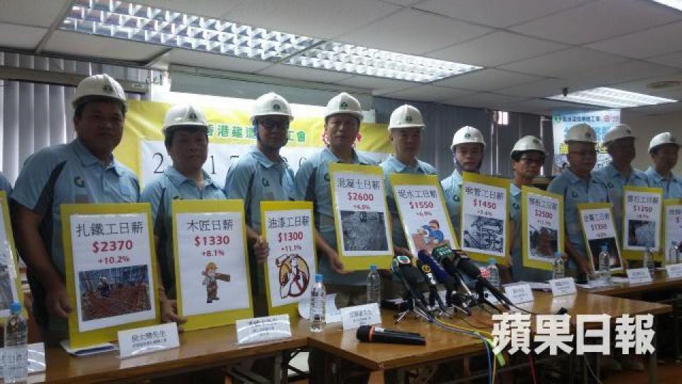 ■建造業工作連續9年獲加薪,今年平均加薪為7.8%。王家文攝 ■建造業工作連續9年獲加薪,今年平均加薪為7.8%。王家文攝