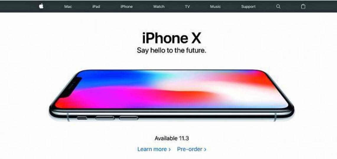 ■iPhone X昨接受全球網上預訂,本港開售後14分鐘即告售罄。互聯網 ■iPhone X昨接受全球網上預訂,本港開售後14分鐘即告售罄。互聯網