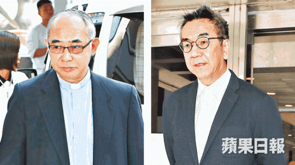 ■天主教香港教區副主教陳志明(左圖)及專欄作家陶傑(右圖)昨到場旁聽。 ■天主教香港教區副主教陳志明(左圖)及專欄作家陶傑(右圖)昨到場旁聽。
