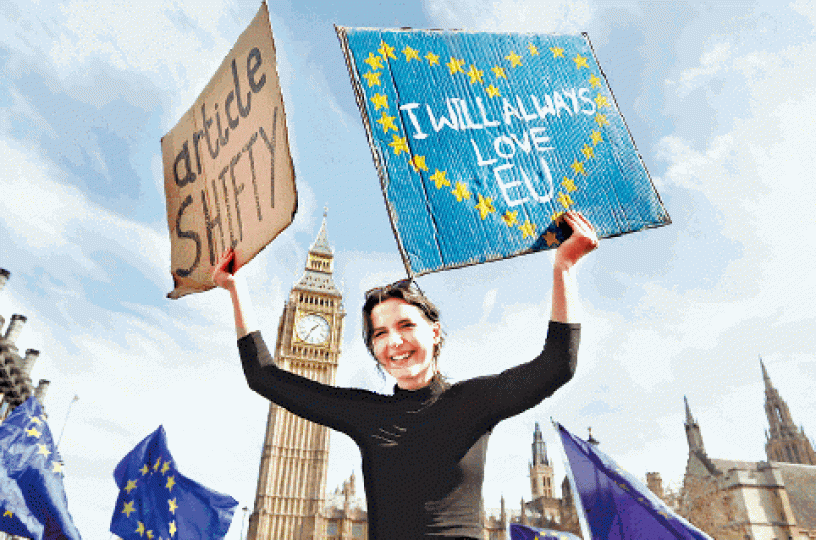 ■英國至今仍有聲音呼籲繼續留歐。
■英國至今仍有聲音呼籲繼續留歐。