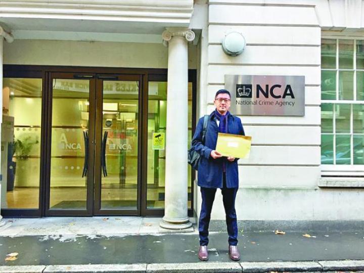 ■林卓廷要求英國NCA徹查梁振英UGL事件。林卓廷提供圖片
■林卓廷要求英國NCA徹查梁振英UGL事件。林卓廷提供圖片
