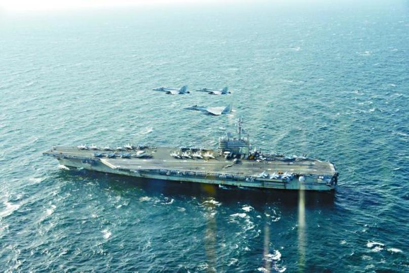■日本空中自衞隊派出戰機與美軍軍演。美聯社 ■日本空中自衞隊派出戰機與美軍軍演。美聯社