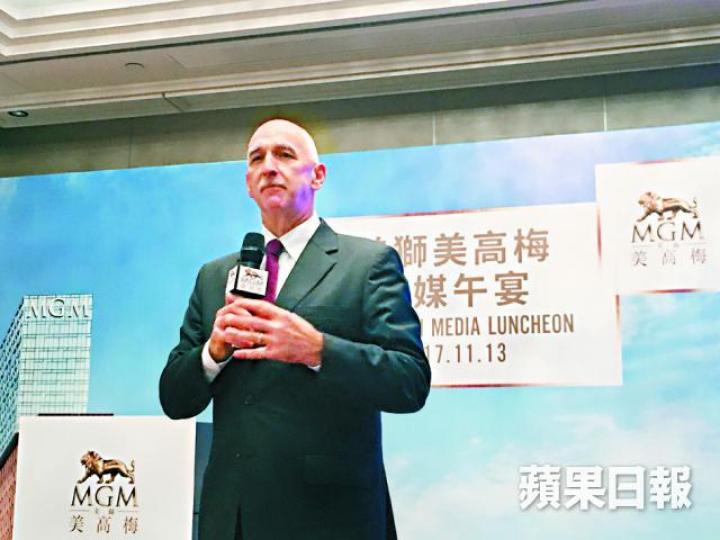 ■美高梅首席執行官簡博賢指集團是最後一批進駐路氹的博企,所以沒甚麼可輸。
■美高梅首席執行官簡博賢指集團是最後一批進駐路氹的博企,所以沒甚麼可輸。