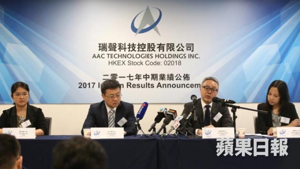 ■踏入今個月,瑞聲升得快過舜宇。資料圖片 ■踏入今個月,瑞聲升得快過舜宇。資料圖片