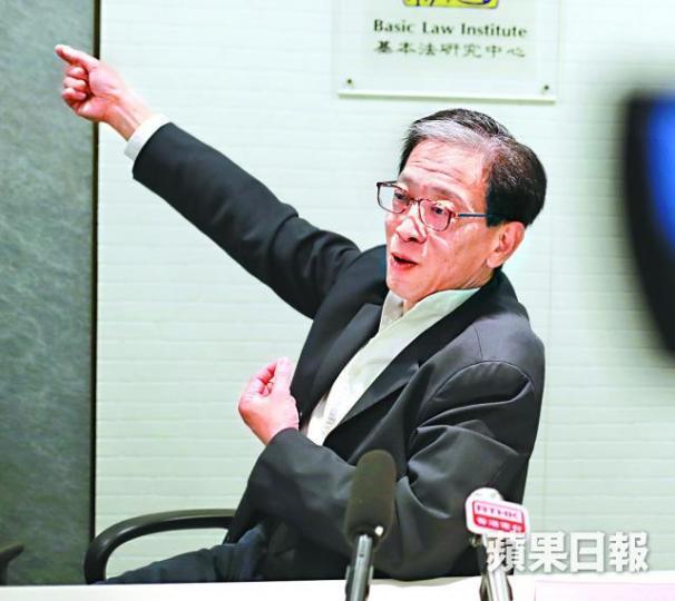 ■胡漢清昨建議政府5年內為23條立法。
■胡漢清昨建議政府5年內為23條立法。