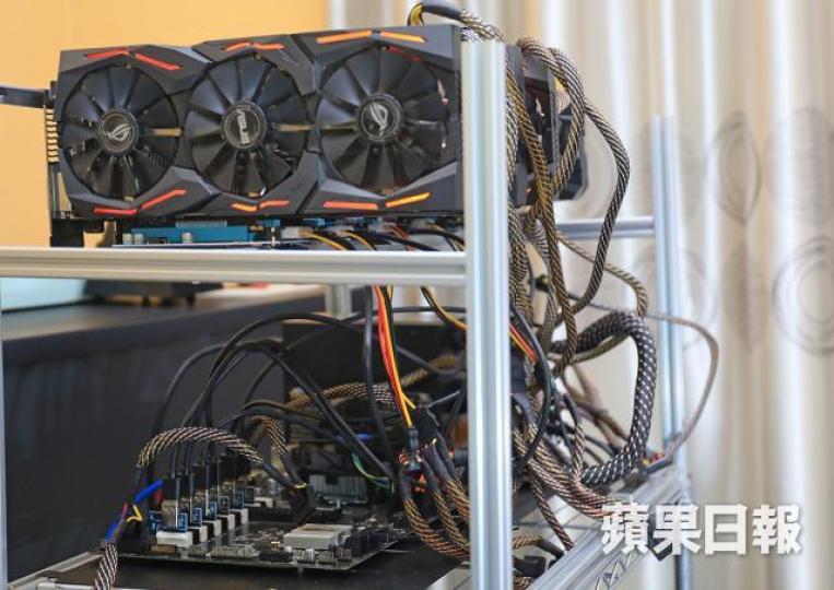 ■以太幣掘礦機,配備6張GPU,每部約3.5萬港元。 ■以太幣掘礦機,配備6張GPU,每部約3.5萬港元。
