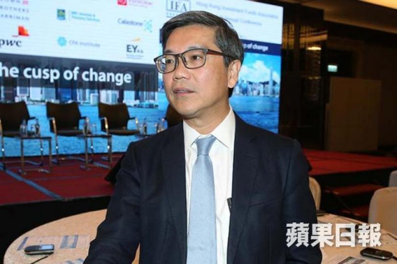 ■阮國恒唔贊同香港金融科技發展落後。 李潤芳攝 ■阮國恒唔贊同香港金融科技發展落後。 李潤芳攝
